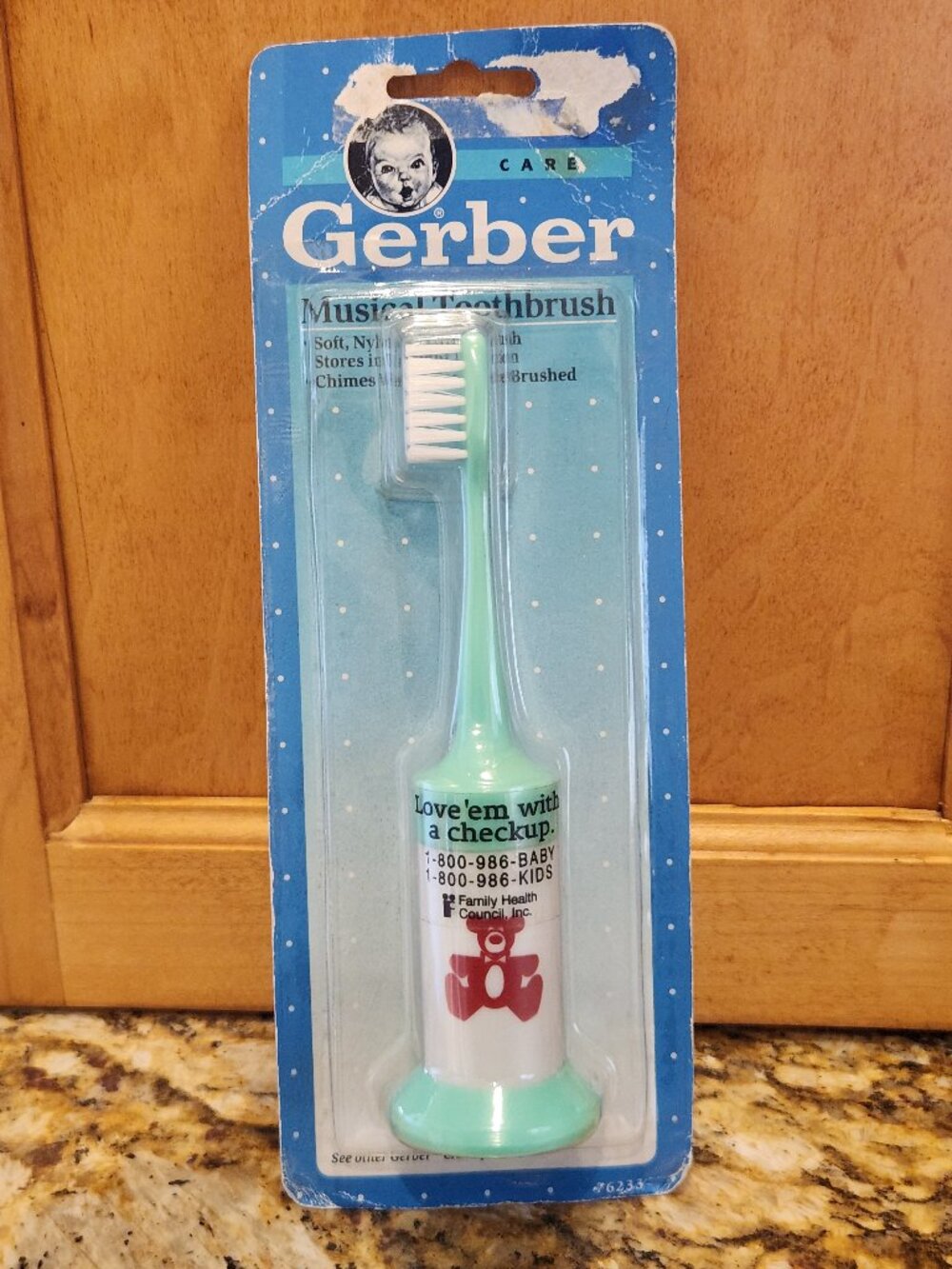 Vtg Gerber Infant Toddler Baby Toothbrush Rattle Musical Chimes SEE VIDEO